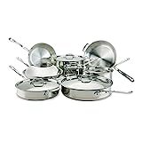 All-Clad Copper Core 5-Ply Stainless Steel Cookware Set 14 Piece Induction Oven Broil Safe 600F Pots...